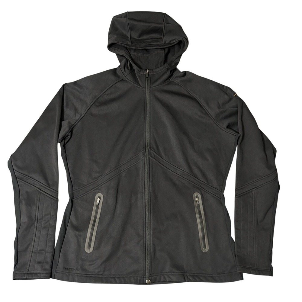 Nike Therma-FIT Hoodie Womens XL Black Full Zip Performance Jacket 383538-010